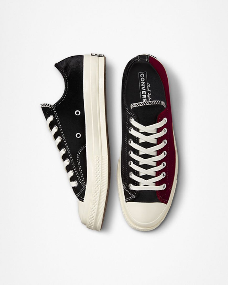 Zapatillas Bajas Converse Chuck 70 Beyond Retro Velvet Mujer Negras Rojas | PE 4P25L8